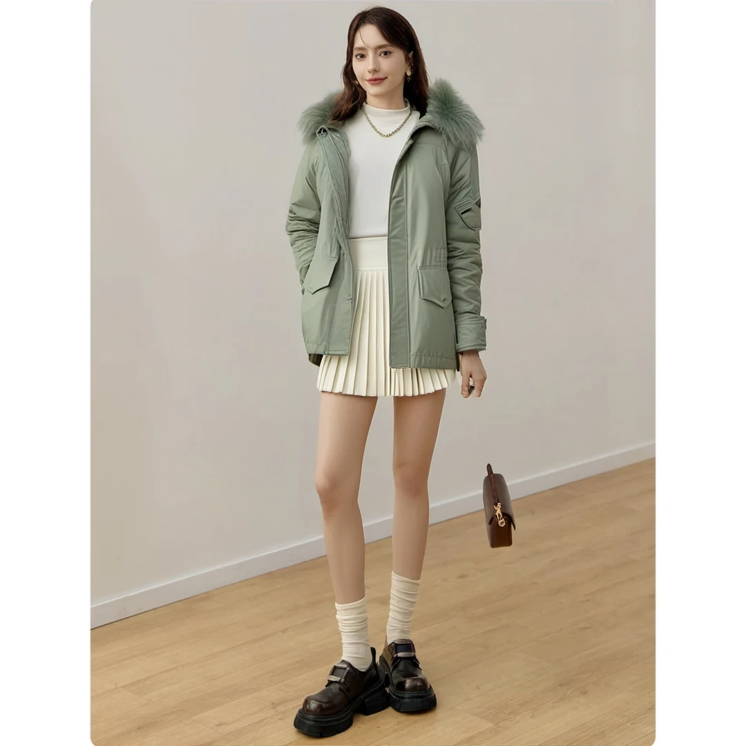 时尚刺绣毛领羽绒服 JJ369-JTDJ720FMK