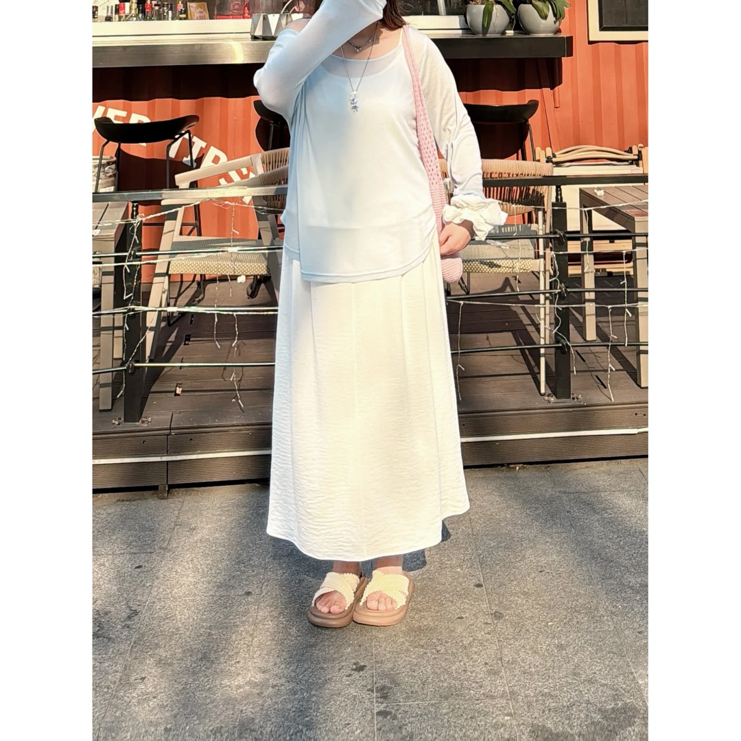 7630春夏季新款大码女装长裙宽松百搭胖mm半身裙显瘦中长裙