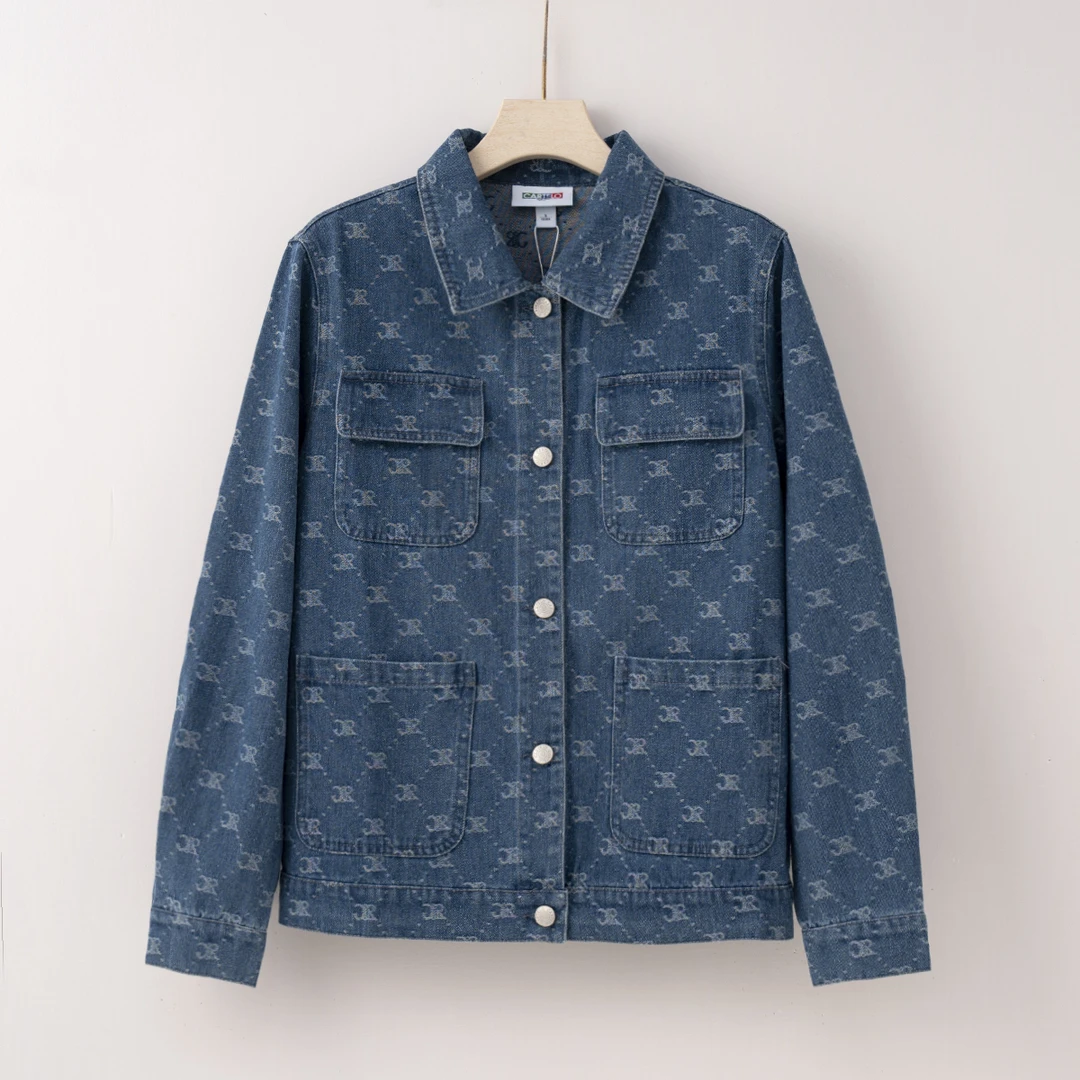 【特价-占单者限购】Q2085 个性字母拼色设计潮撘蓝色女士外套