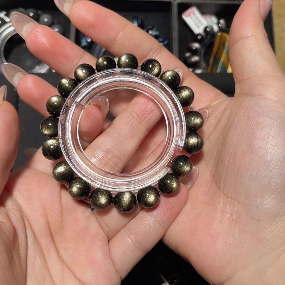 肉***菇黑曜岩未镶嵌手链