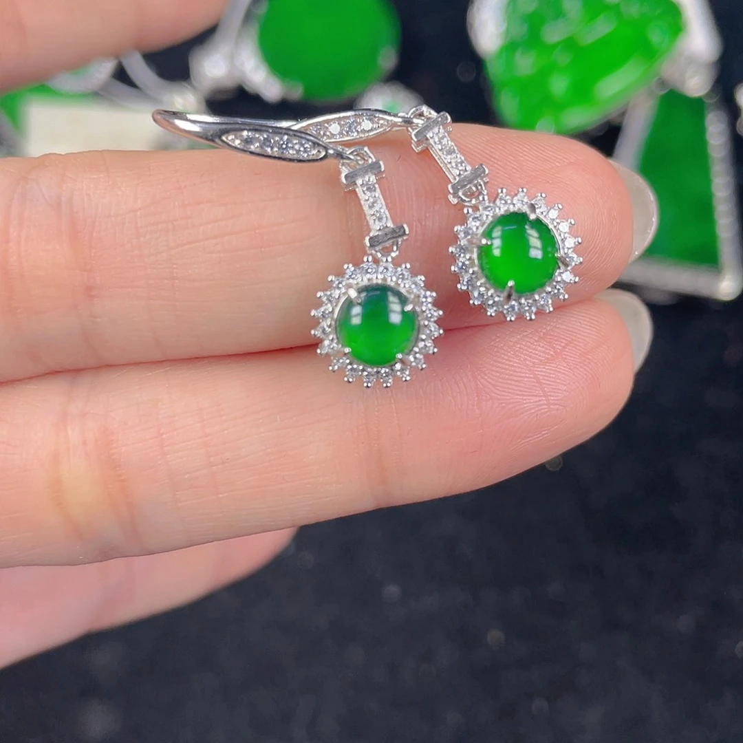 翡翠吊坠(不含链)银S925镶嵌