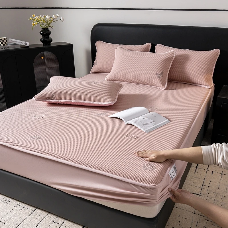 新款百分百中分子凉感席凉席席子冰感360度包裹床笠凉席三件套