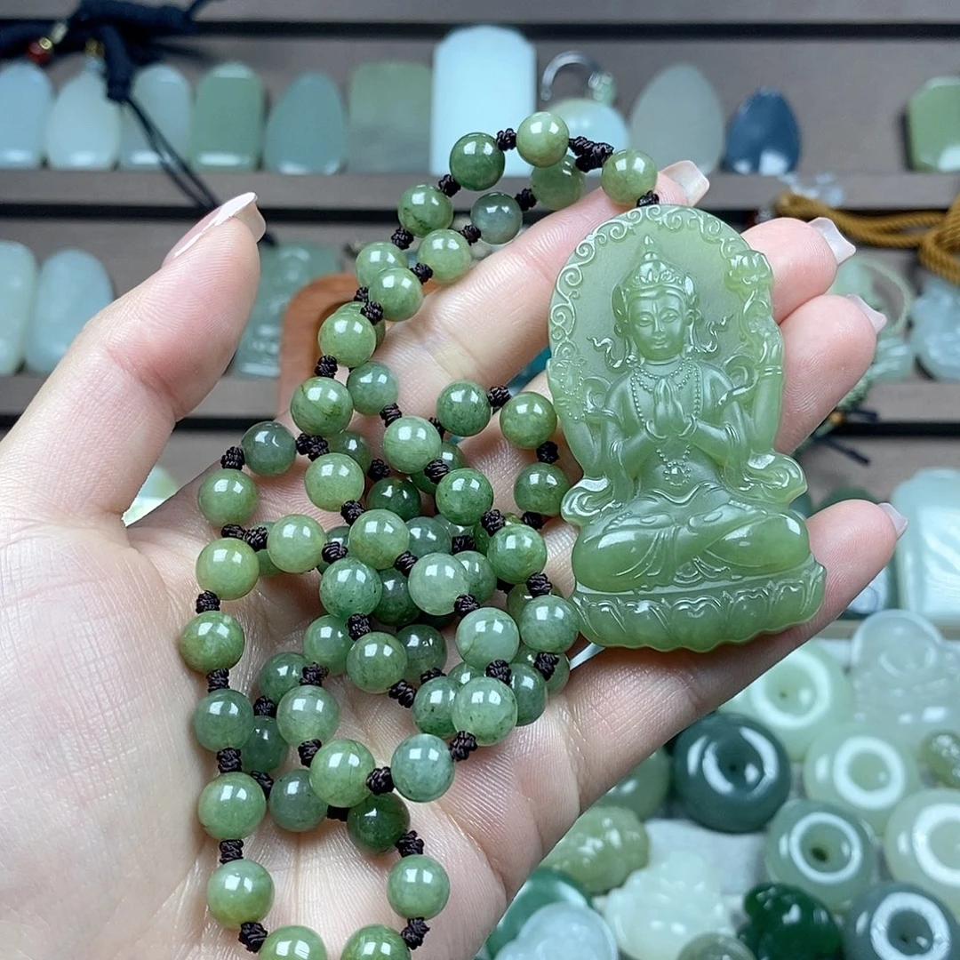 和田玉未镶嵌颈饰观音牌