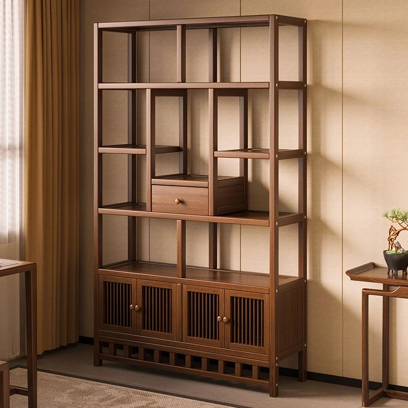 大宝小宝博古架多宝阁茶叶展示柜客厅新中式置物架古摆件柜收纳柜