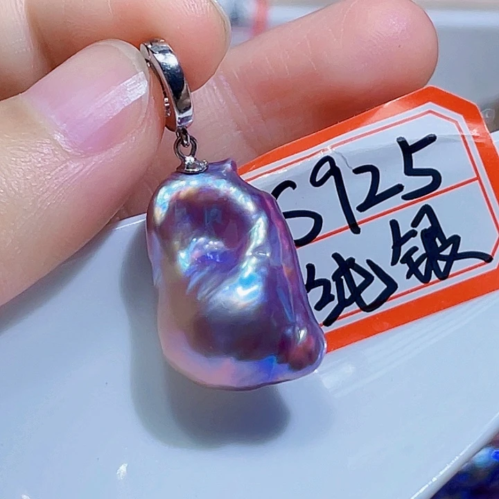 淡水珍珠银S925镶嵌颈饰