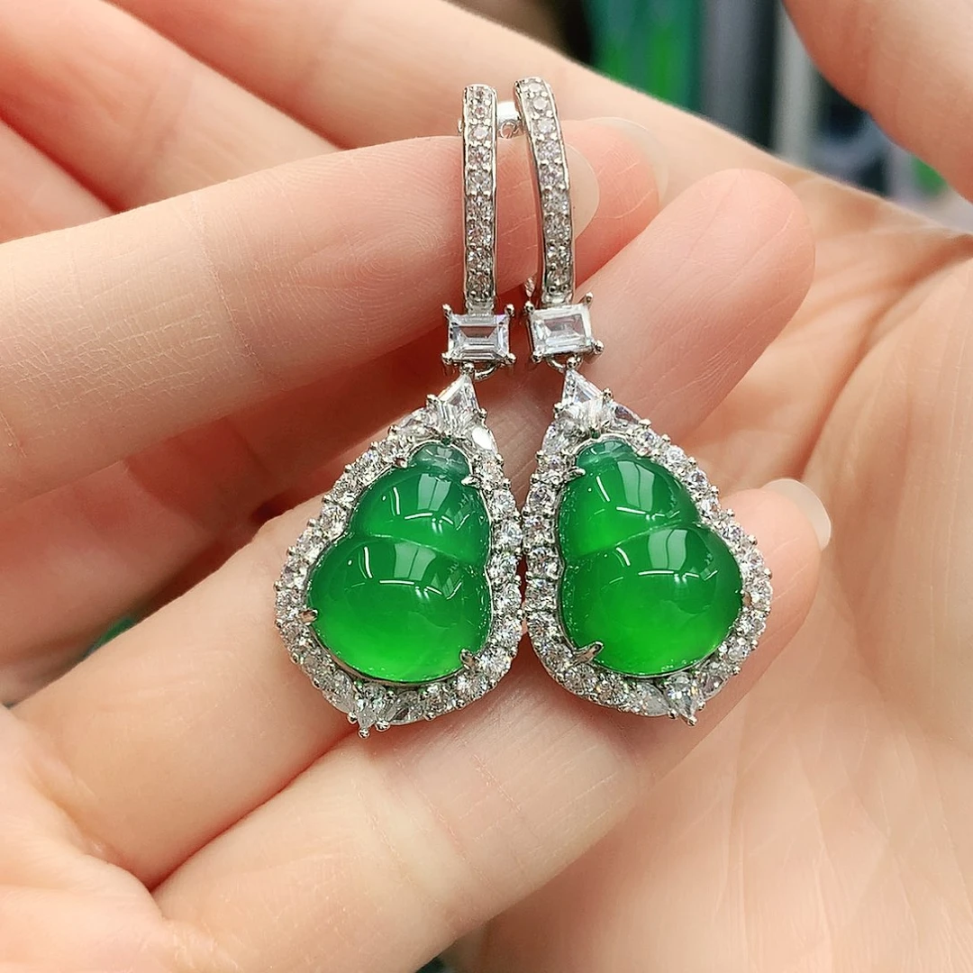 银S925镶嵌耳坠玛瑙/玉髓