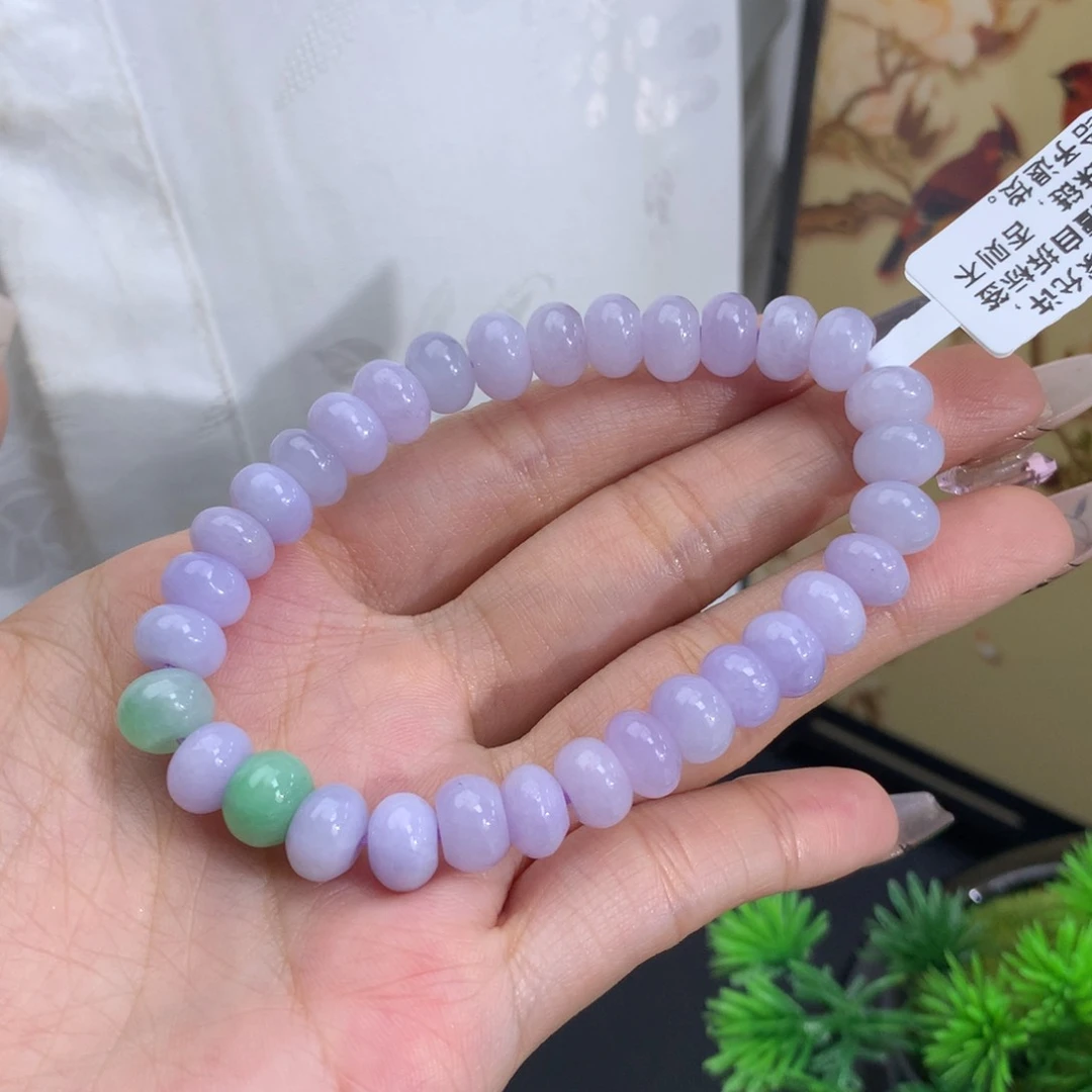 翡翠颈饰未镶嵌卡8+紫鼓珠手串