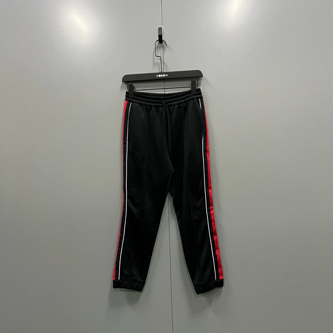 95新 GUCCI/古驰 c619 侧边条纹抽绳长裤 XS码 207244