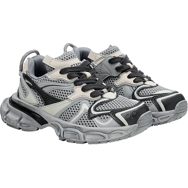 StaccatoKids思加图25新款女童复古运动休闲鞋厚底增高S43018