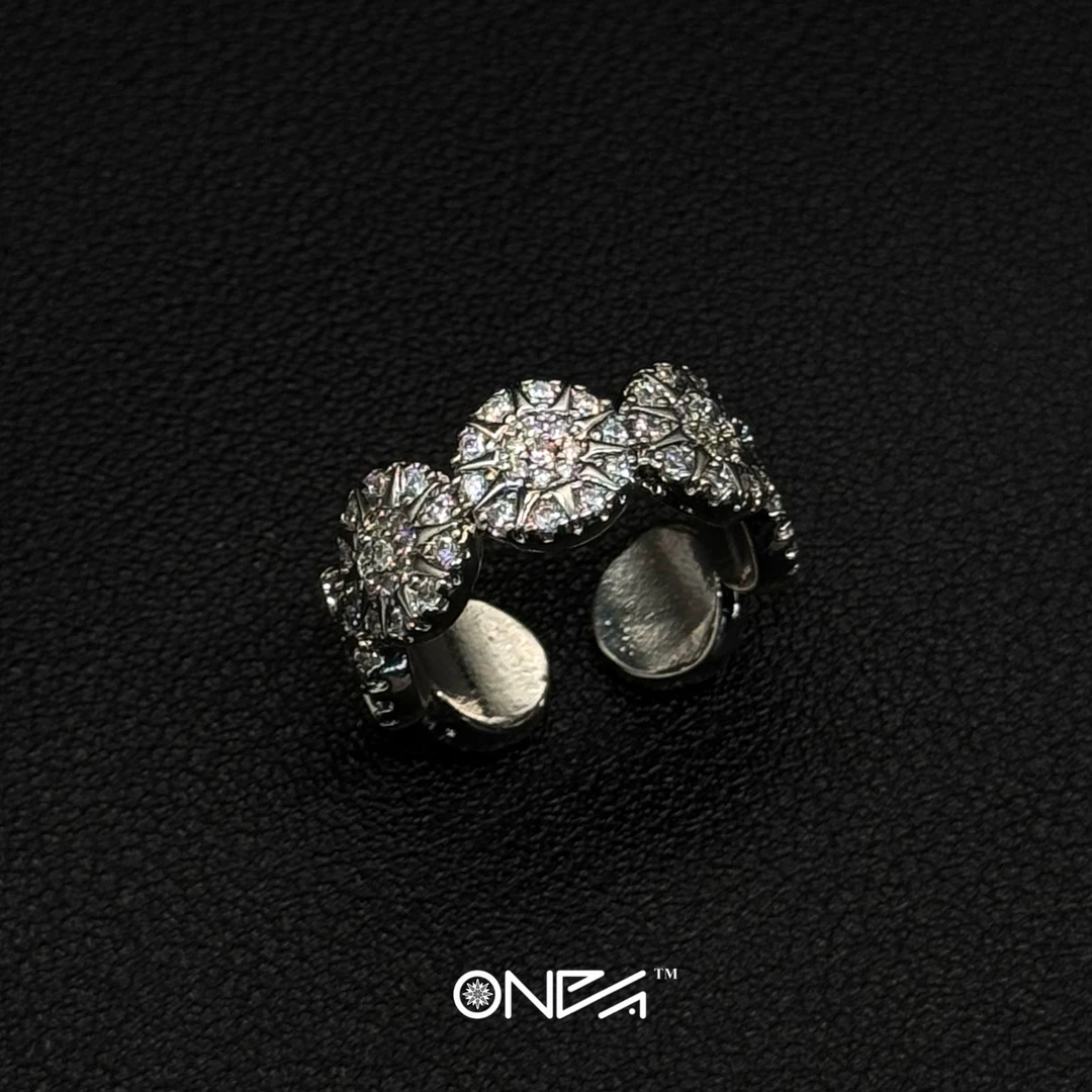 铜合金合成锆石戒指 ONEPART曙光之环满锆开口可调节男女通用