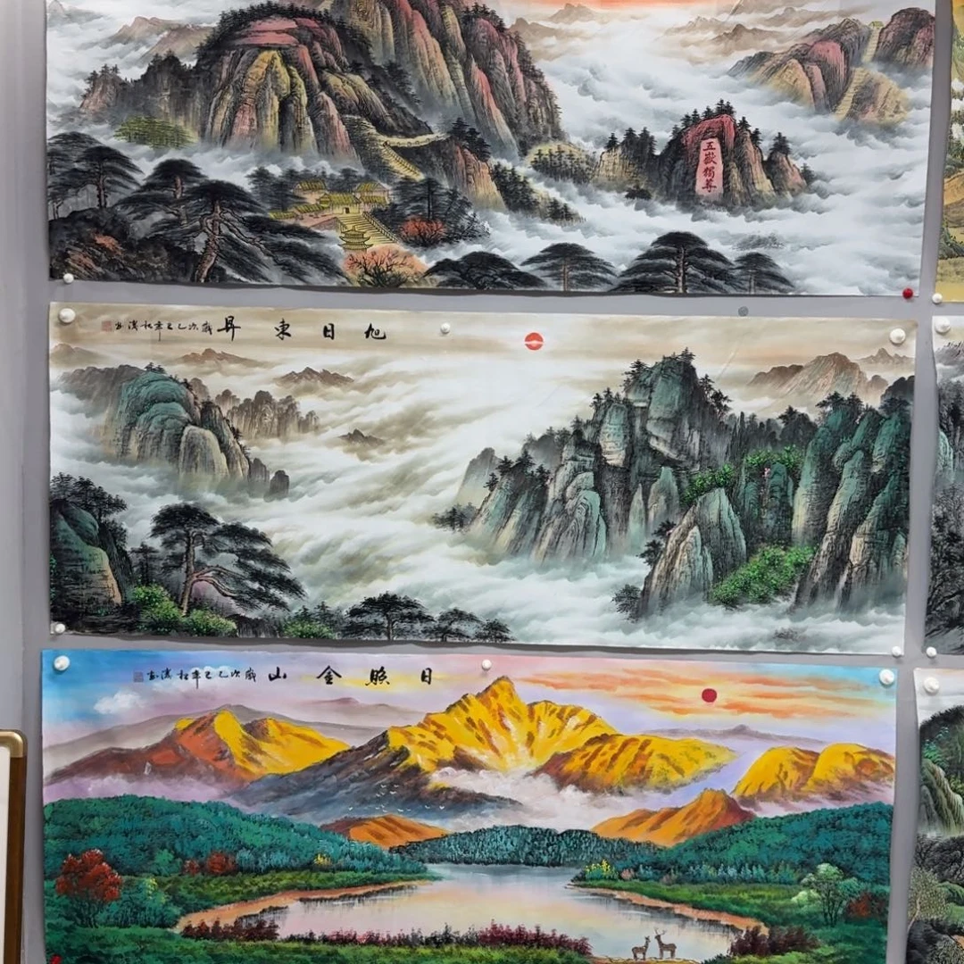 布***子国画尺寸70X180纯手绘作品