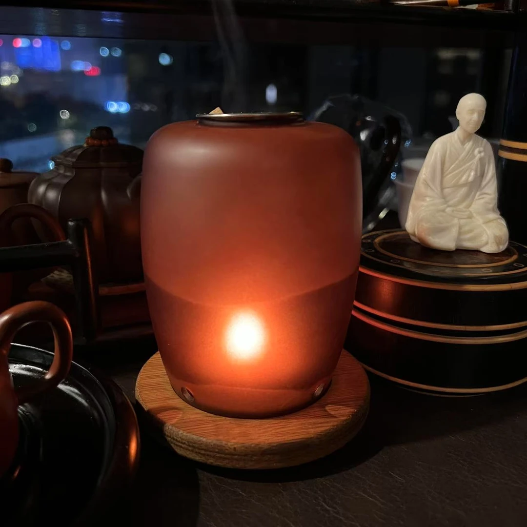 古法蜡烛香薰烛台灯家用室内氛围灯熏香炉(带20g老山檀香香薰料)