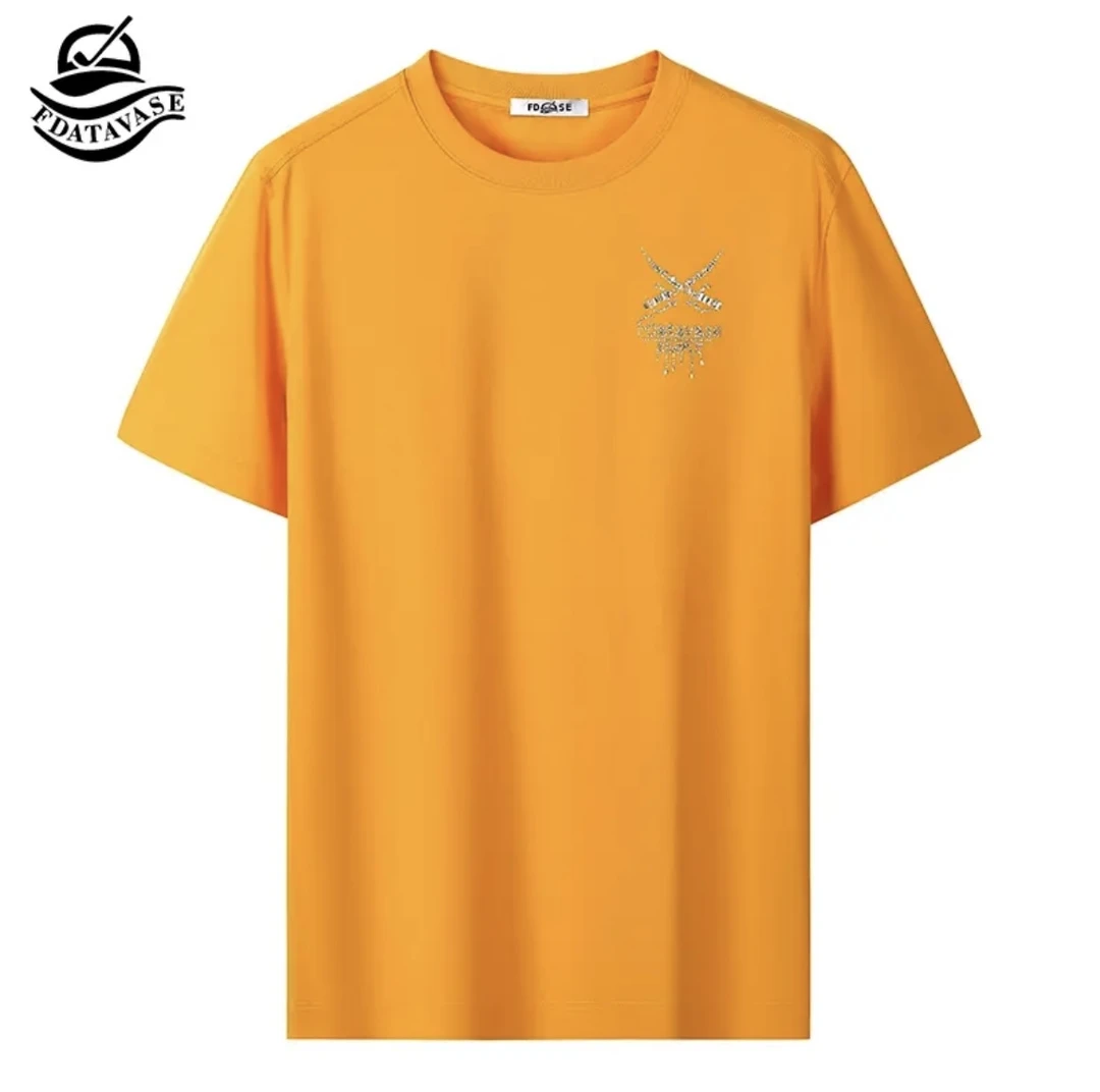 高尔夫夏季新款男士轻奢时尚潮流休闲简约风纯色百搭圆领短袖T恤