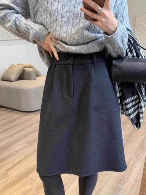 中裙常规高腰秋冬藏肉半身裙秋冬加厚包臀半身裙裙子MM显瘦半裙