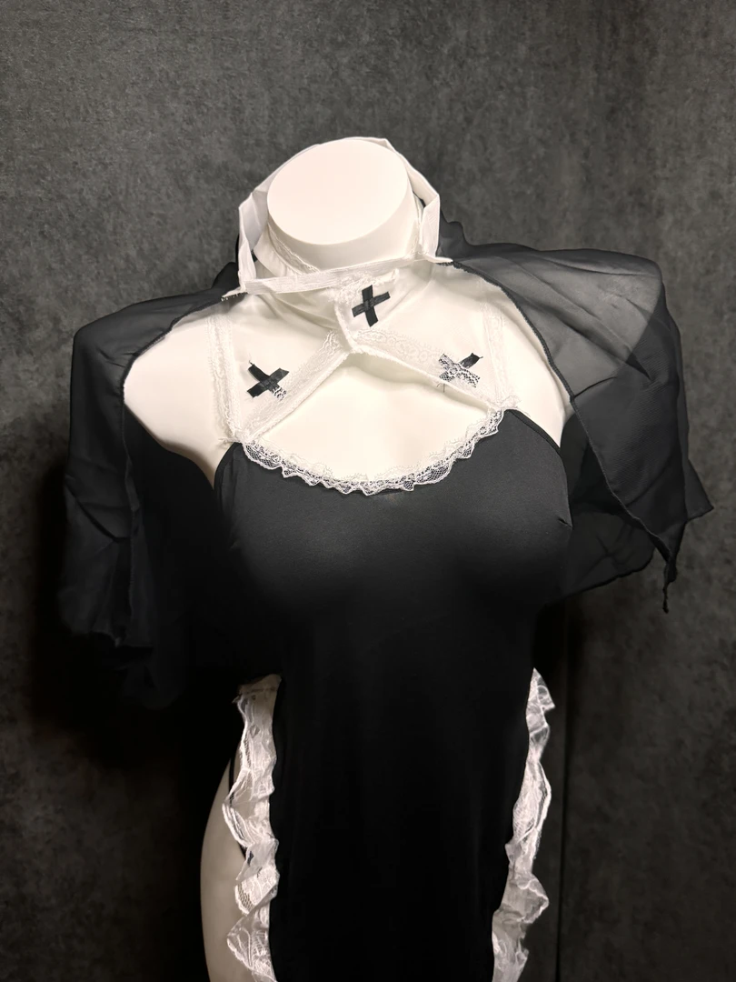 无袖性感吊带透气夏季黑色中长裙气质睡裙蕾丝法式时尚镂空学院风