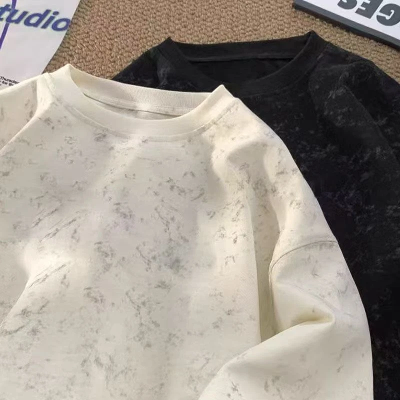 【51-100】KM2025新款纯棉男女同款情侣装T恤时尚圆领运动白色25