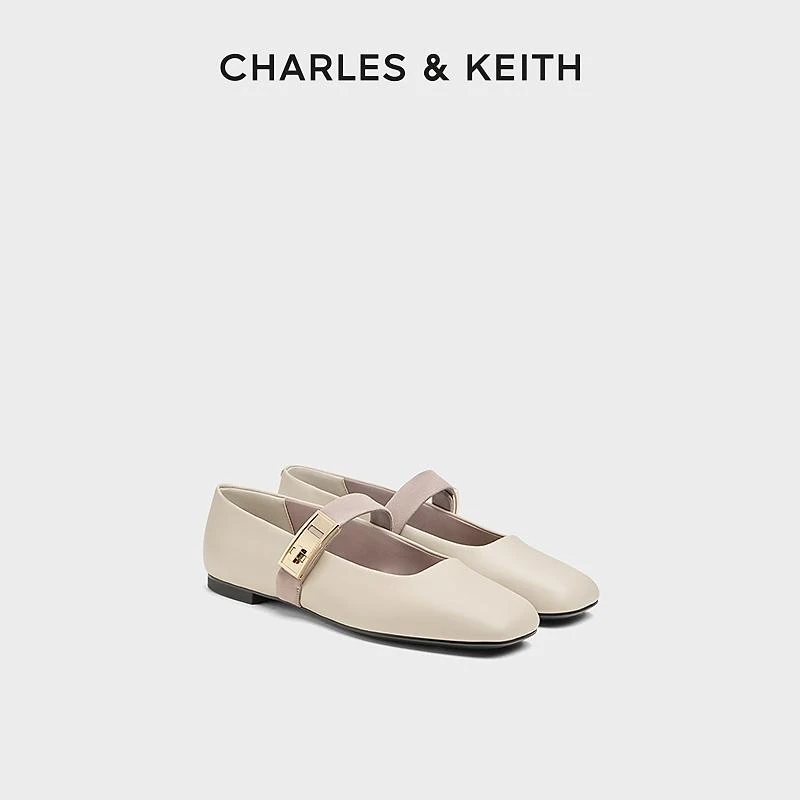 CHARLES & KEITH25冬新品平底扣饰玛丽珍鞋法式单鞋CK1-70381171