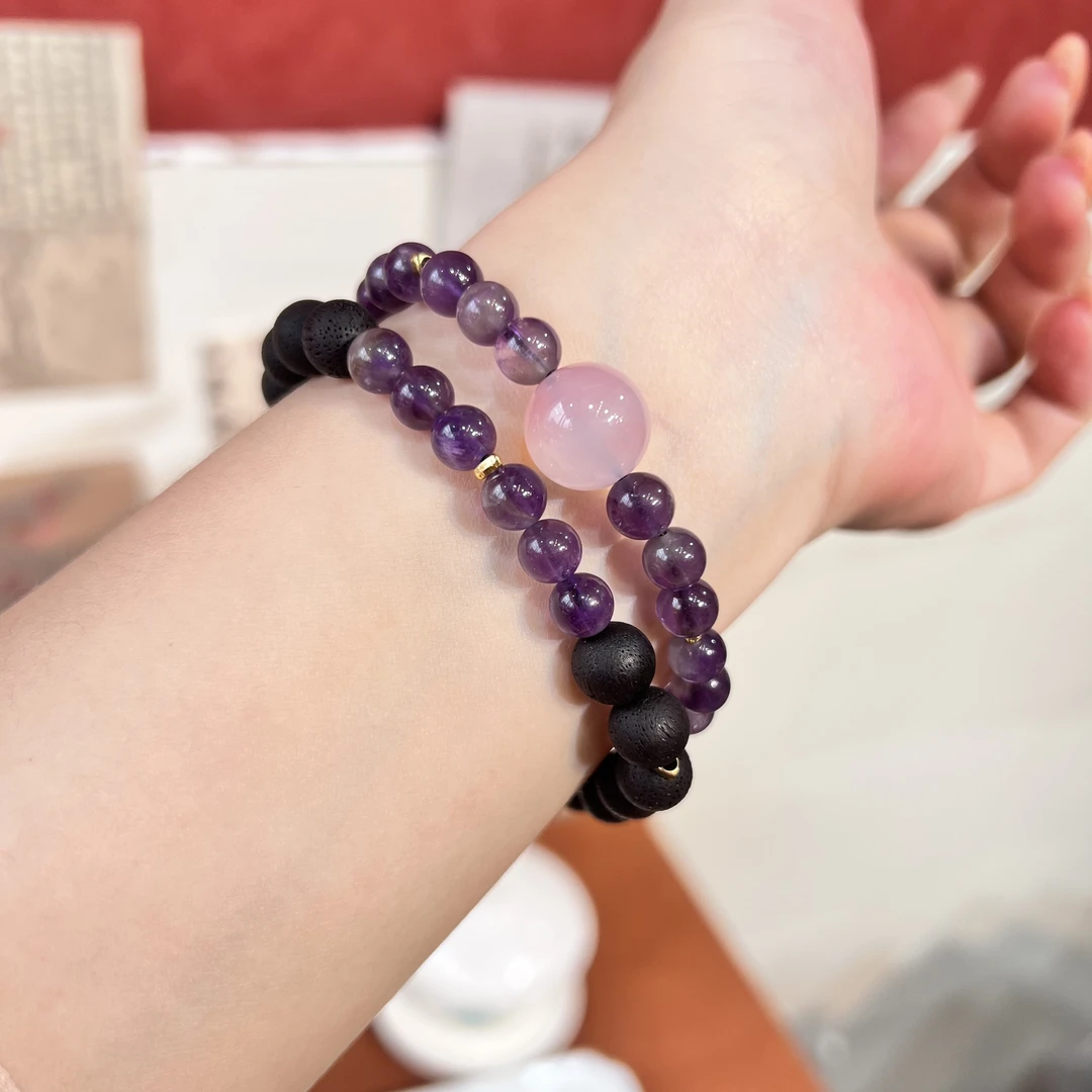 08黑油降真香紫气东来双圈手链手串
