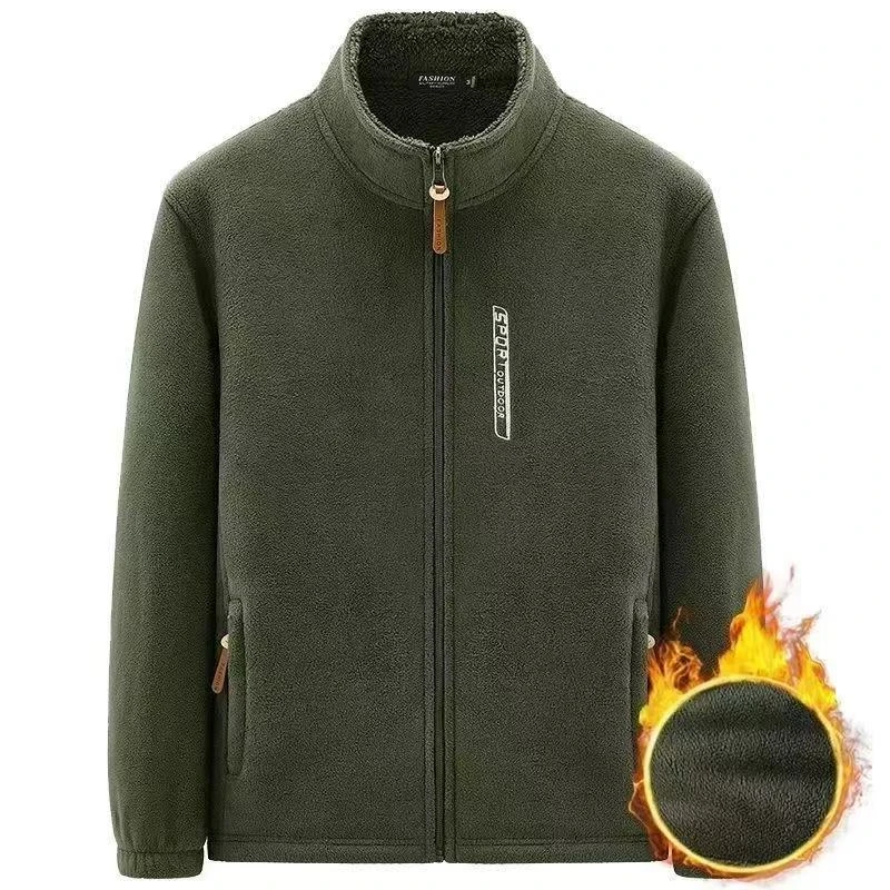 户外外套男士摇粒绒保暖卫衣抓绒衣休闲夹克春秋冬季时尚立领开衫