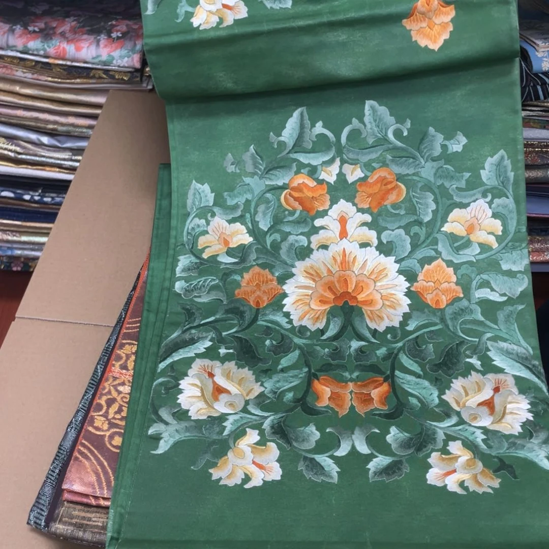 刺绣唐锦桑蚕丝正绢面料