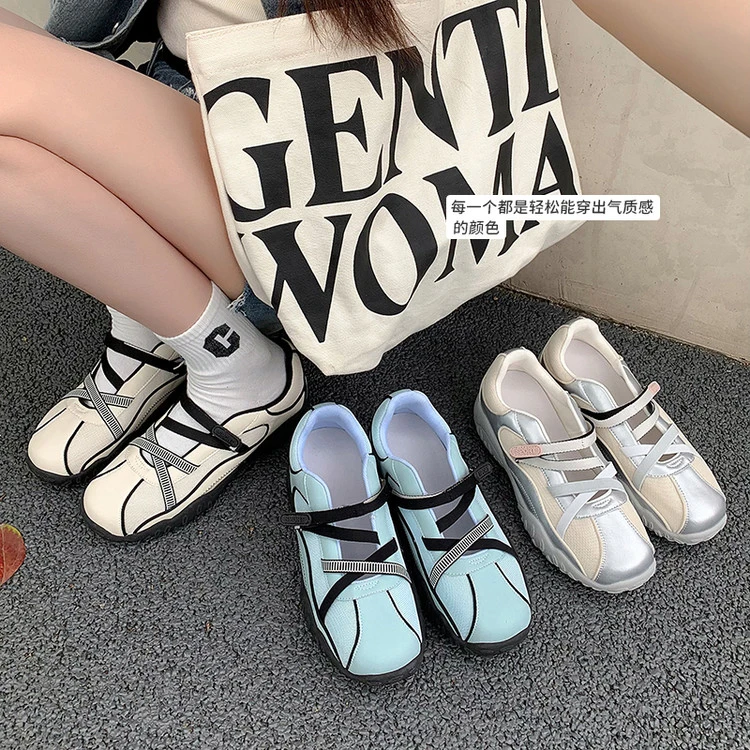 厚底芭蕾风德训鞋女ins潮2025夏季新款复古户外设计感休闲运动鞋