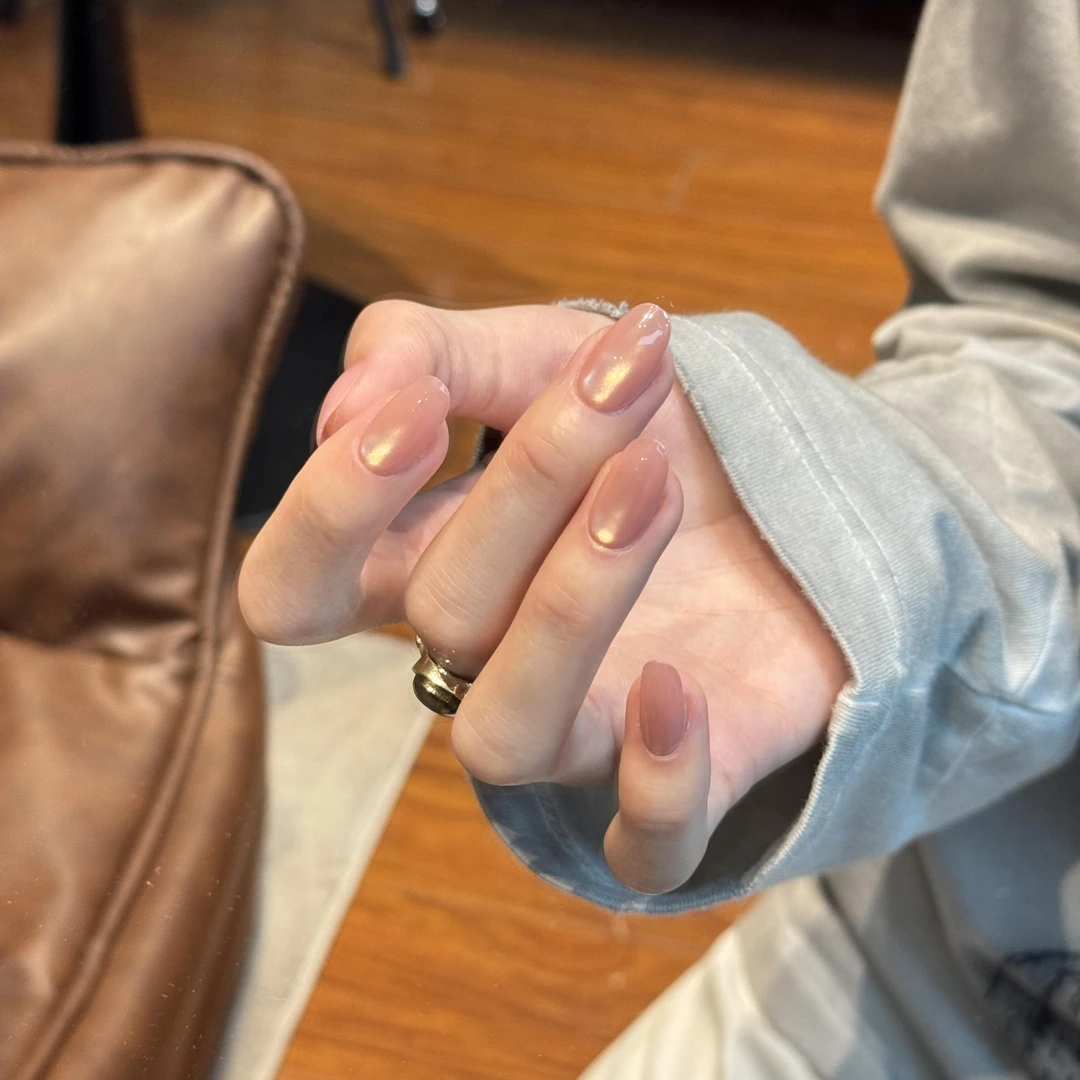 【冰透粉金】海棠纯欲温柔粉调追光猫眼金显白可拆穿戴甲高级新娘