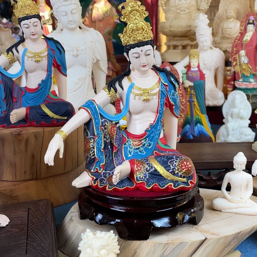 玩***登石材自在观音摆件20高端