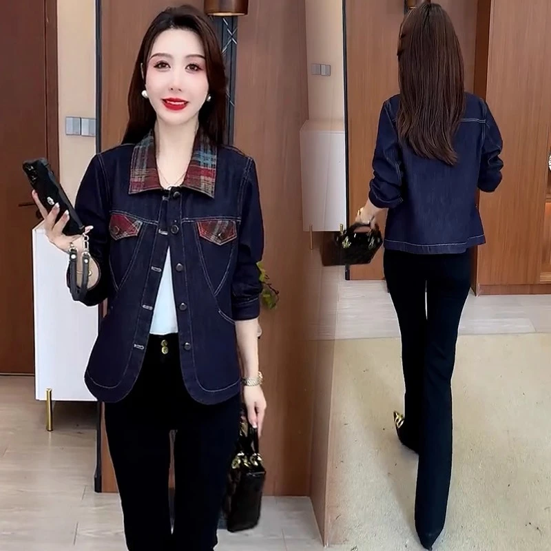 休闲洗水牛仔短外套女秋季新款洋气显瘦小个子短款百搭爆款上衣潮