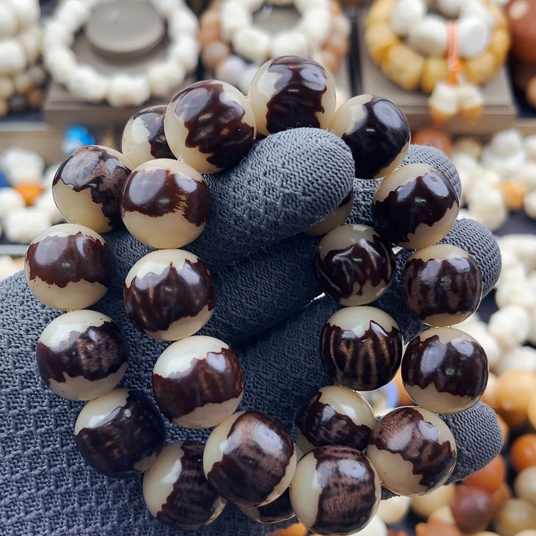 菩提根/象牙果手串双面莲花菩提两串