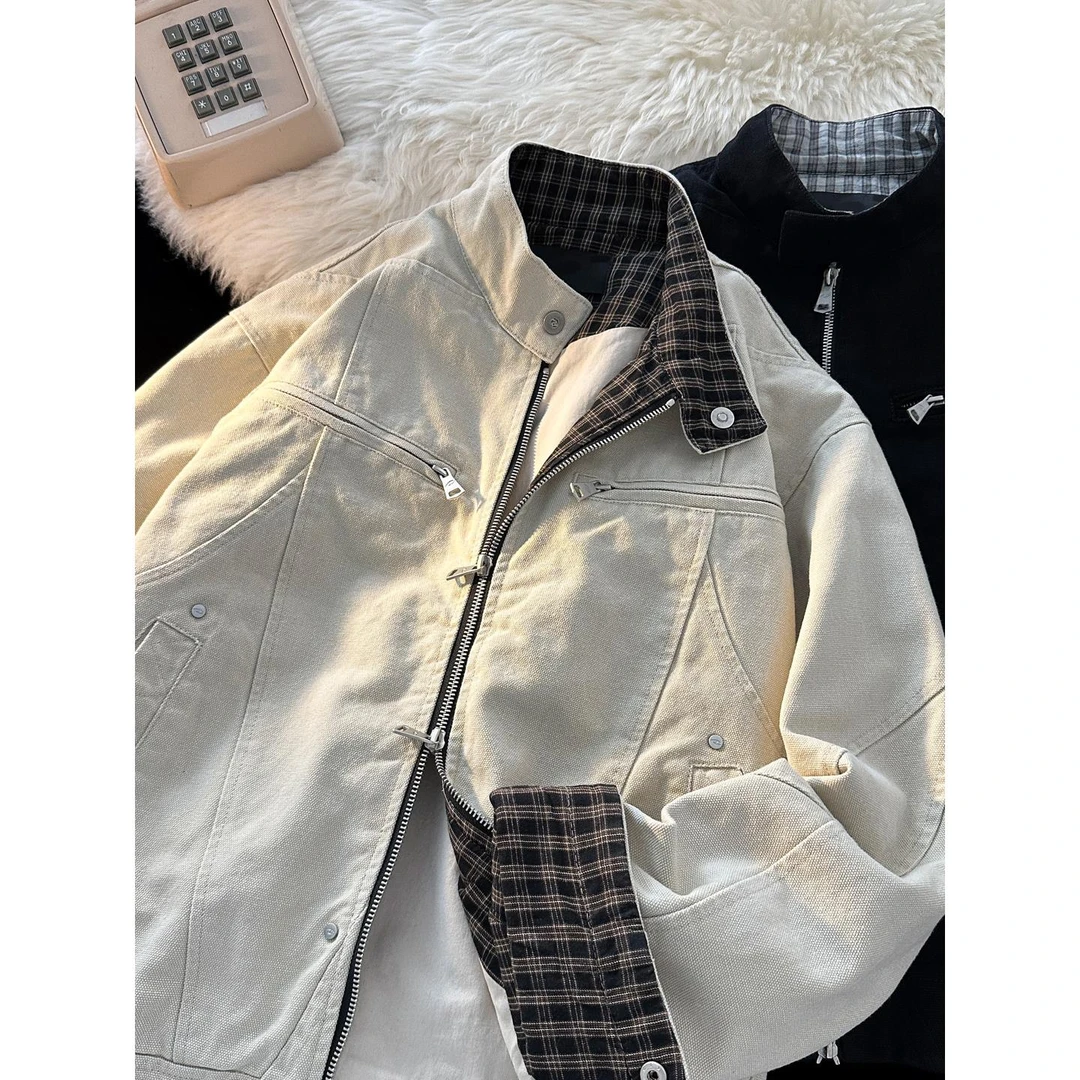 【TQUX港奢男装】哈灵顿夹克男二代cleanfit品质水洗帆布休闲立领