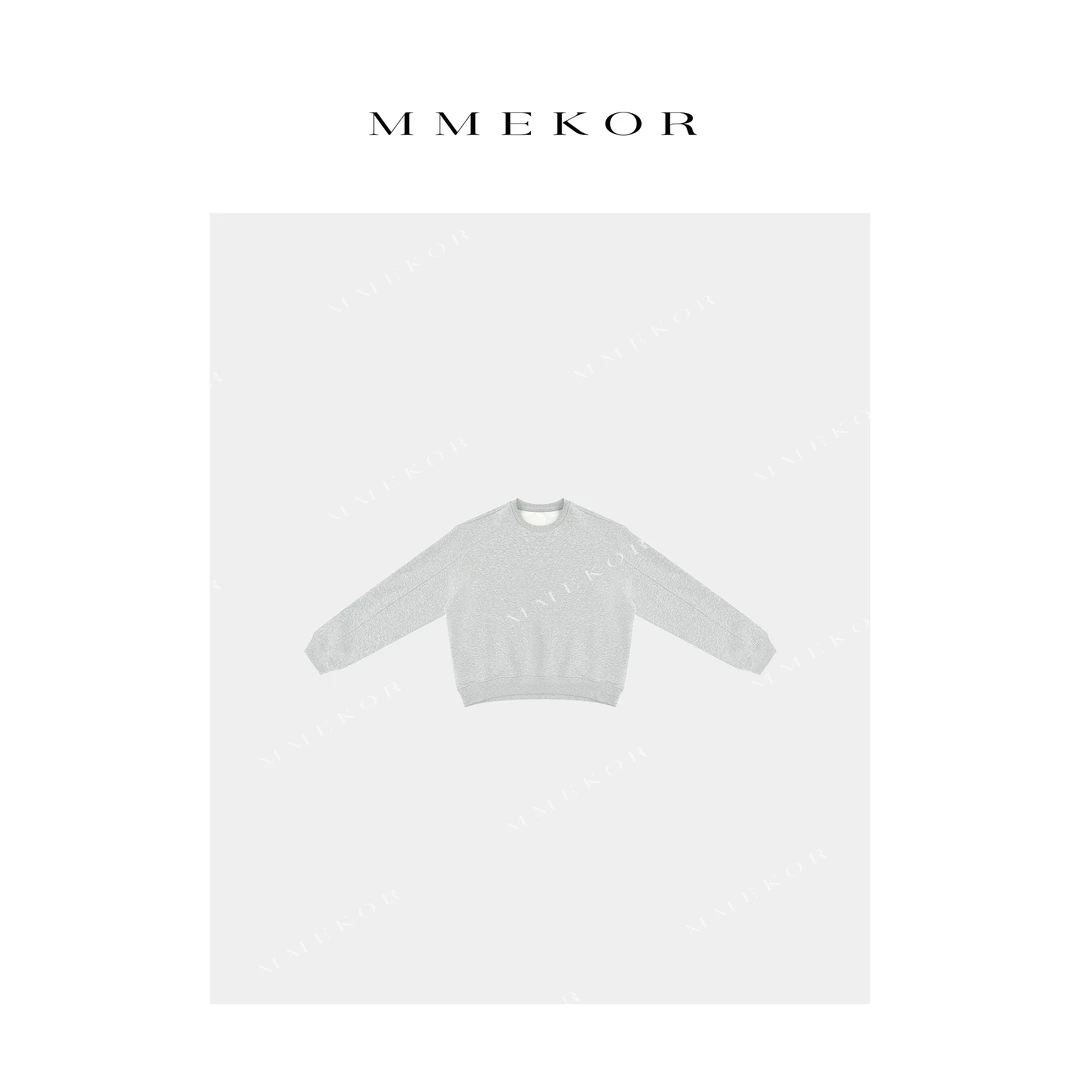 MMEKOR  韩系明线设计圆领卫衣 87294