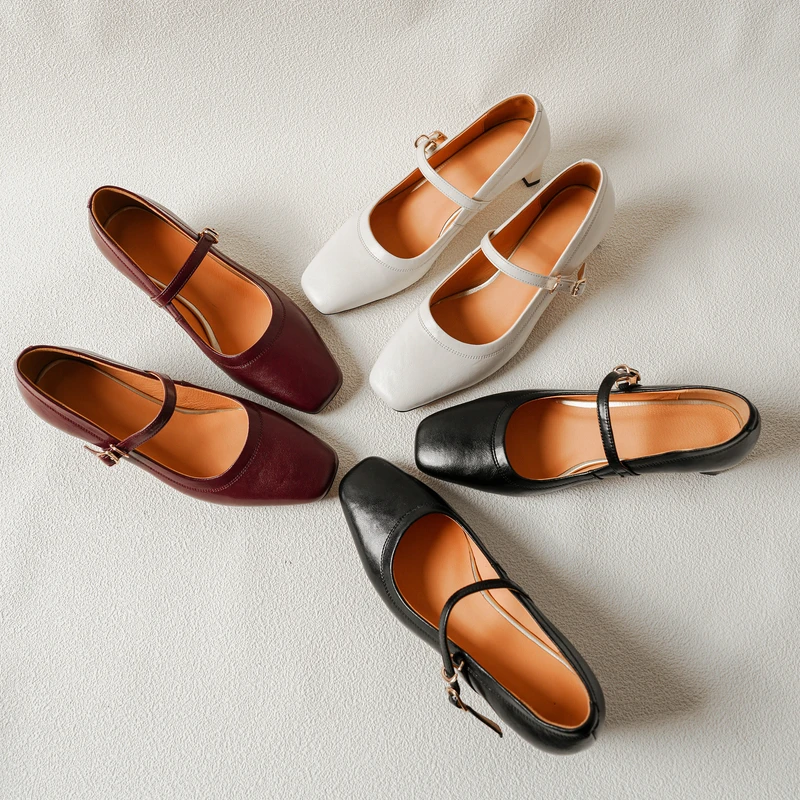 跟高4cm/34-39/千金风舒适透气单鞋女鞋玛丽珍皮鞋春季百搭