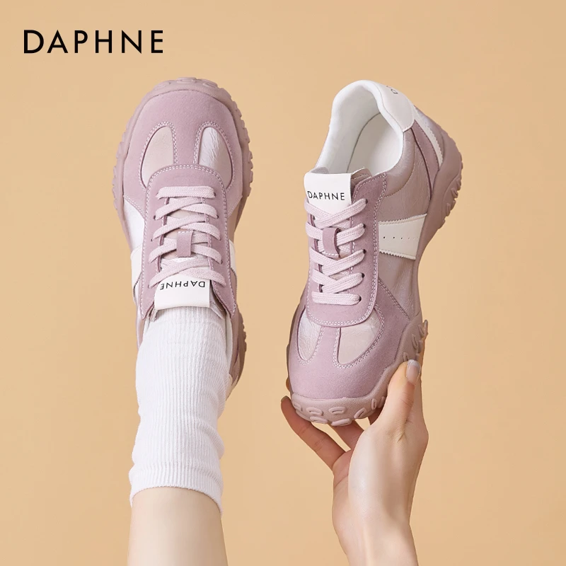达芙妮舒适复古德训鞋2025春季新款软底透气阿甘鞋百搭运动休闲鞋