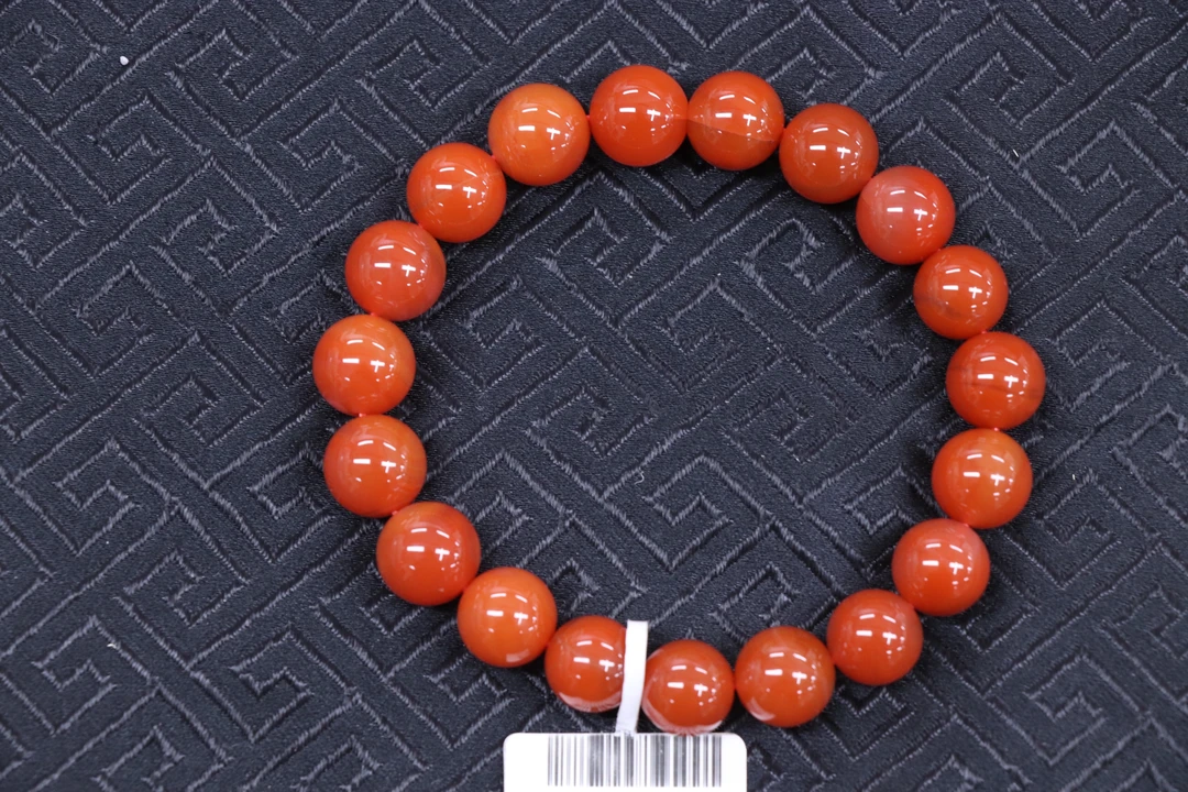 原矿无优化天然南红保山东山廊坡辣椒红10mm单圈