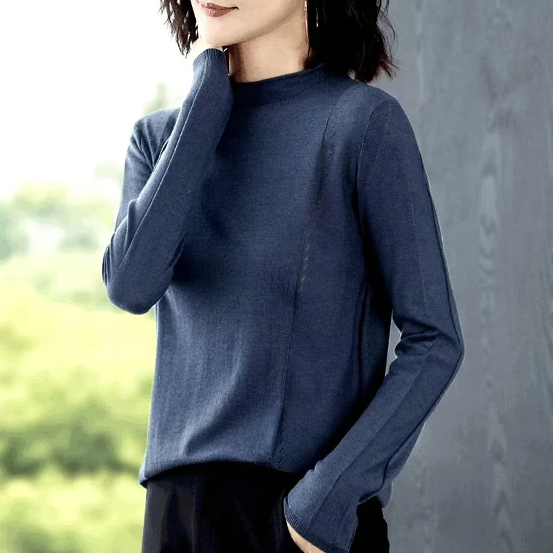 【杭州•意法】NN677-时尚女装设计感打底衫法式气质显瘦洋气百搭