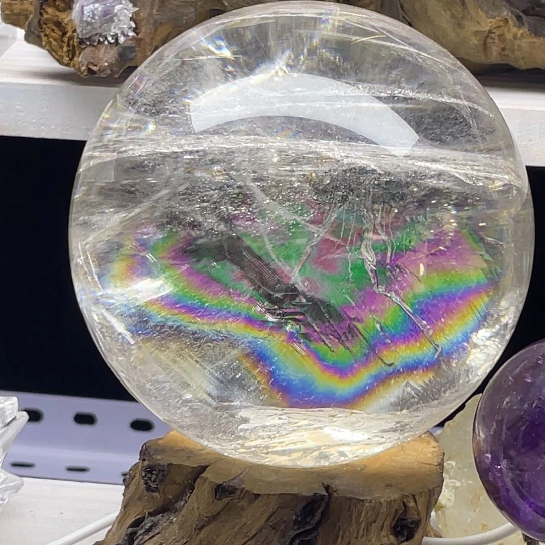 水晶珠宝半成品未镶嵌卡10蝴蝶彩虹白水晶