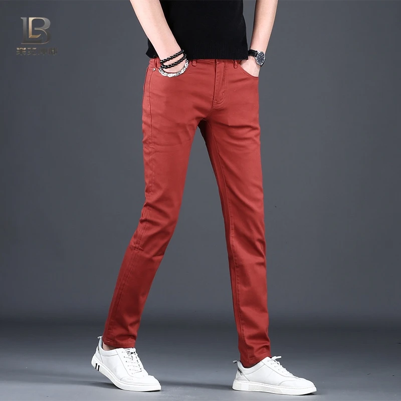 时尚潮牌夏季新款男士牛仔裤2025新款潮流韩版弹力百搭修身小脚裤