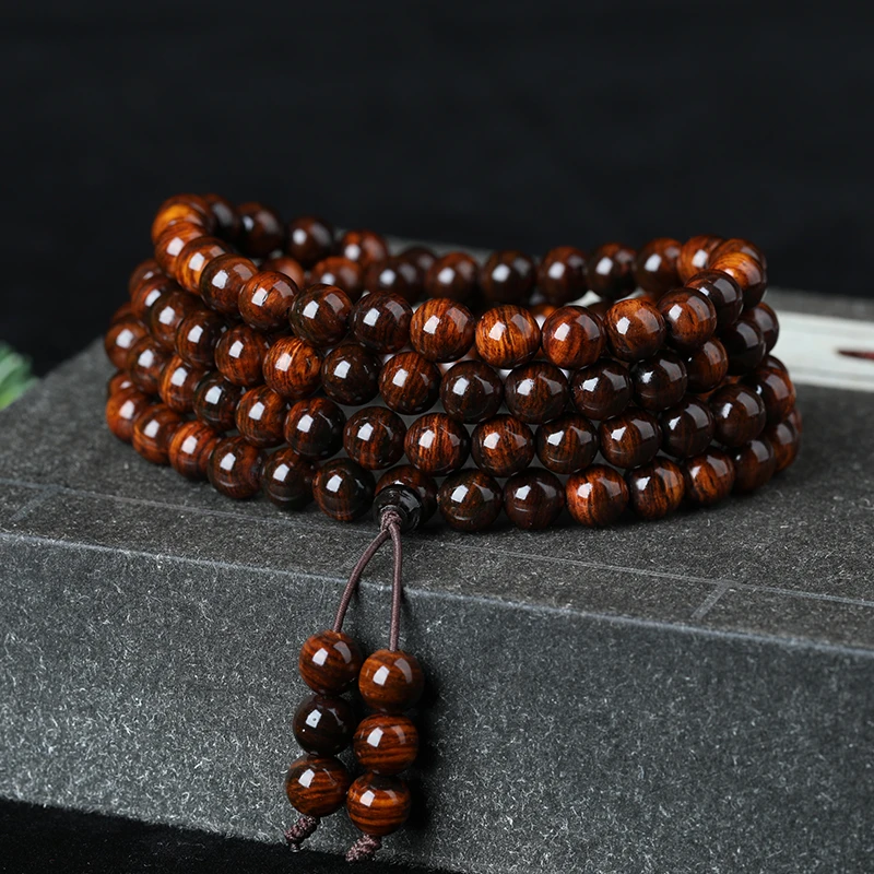 【瓷见如故】海南黄花梨油梨老料8mm*108颗单圈手串 2004HH