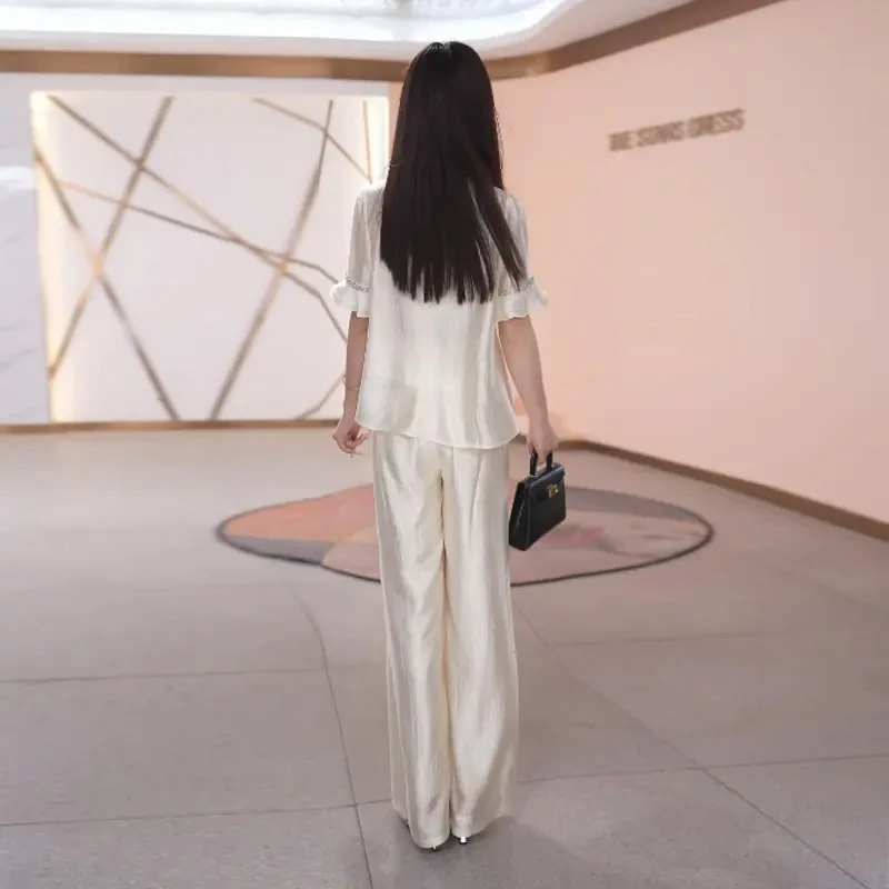 冰丝时尚减龄套装女夏2025新款气质职业大方得体穿搭两件套夏装