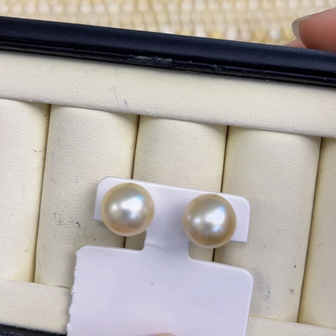 【闪购商品】海水珍珠耳饰银S925镶嵌素钉