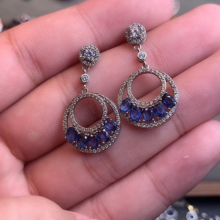 耳饰红宝石银S925镶嵌