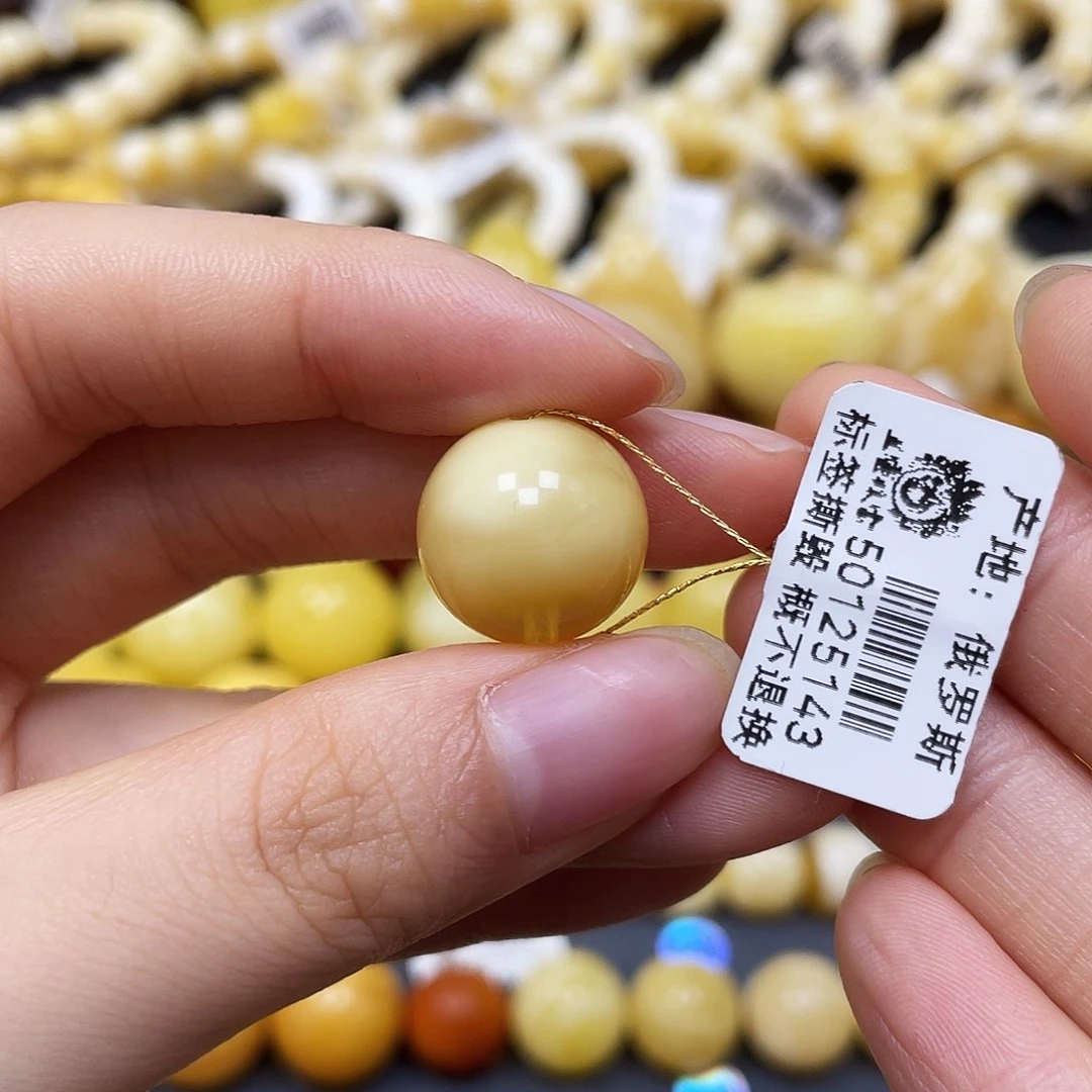 未镶嵌蜜蜡裸石圆珠15.1mm