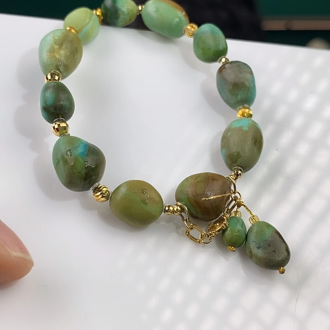 绿松石18K金镶嵌珠宝奇石