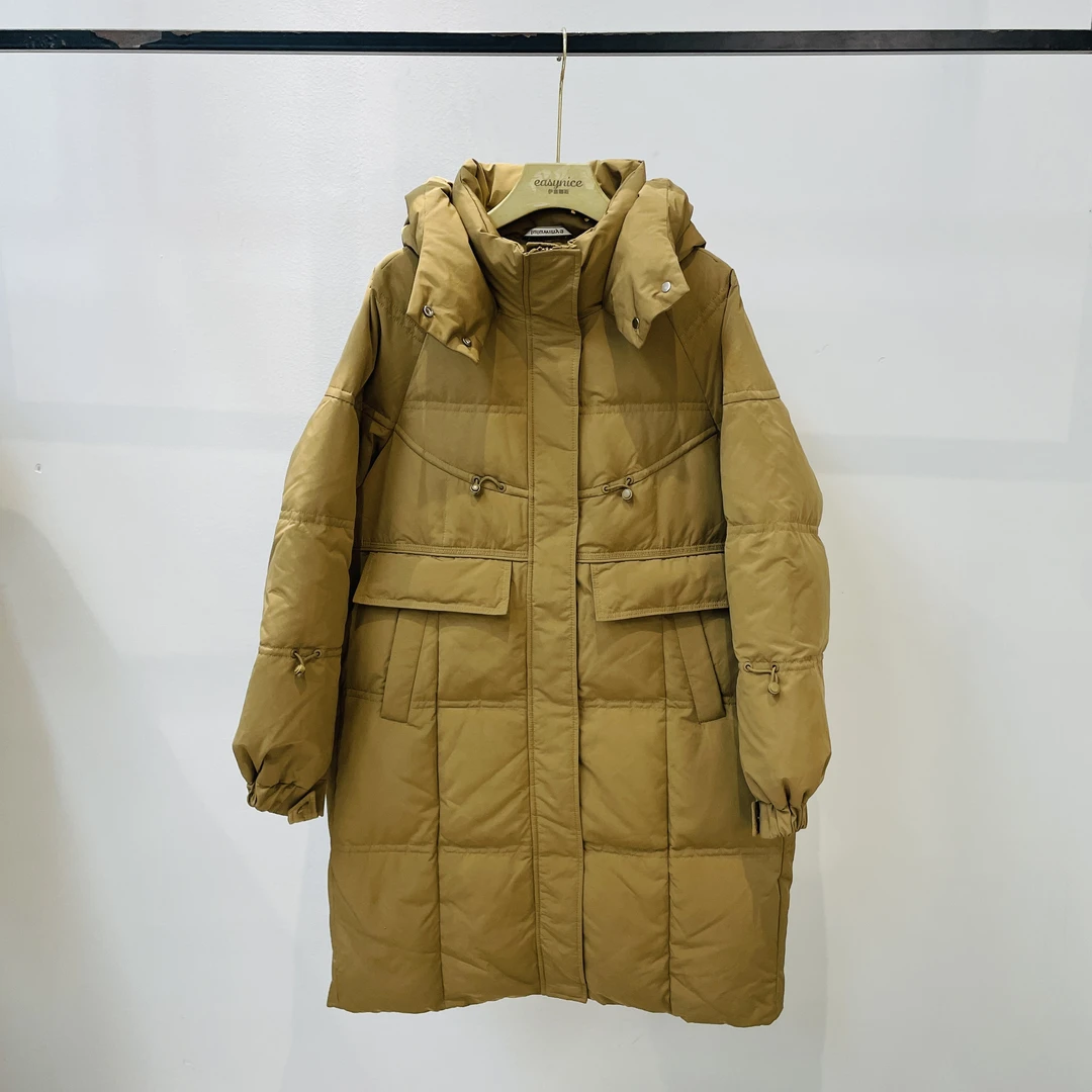 冬季休闲百搭宽松显瘦中长款连帽加厚保暖羽绒服外套 LYS-258115