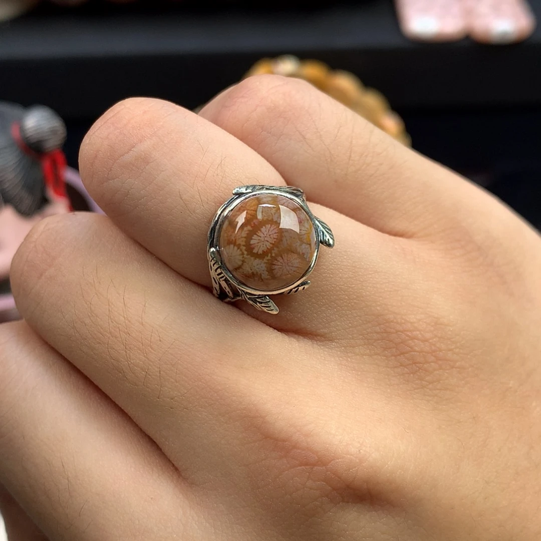 【闪购商品】颈饰未镶嵌硅化珊瑚（珊瑚玉）26号上新戒指