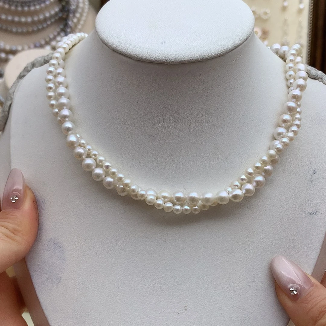 淡水珍珠耳饰银S925镶嵌