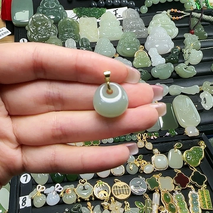 颈饰银S925镶嵌和田玉