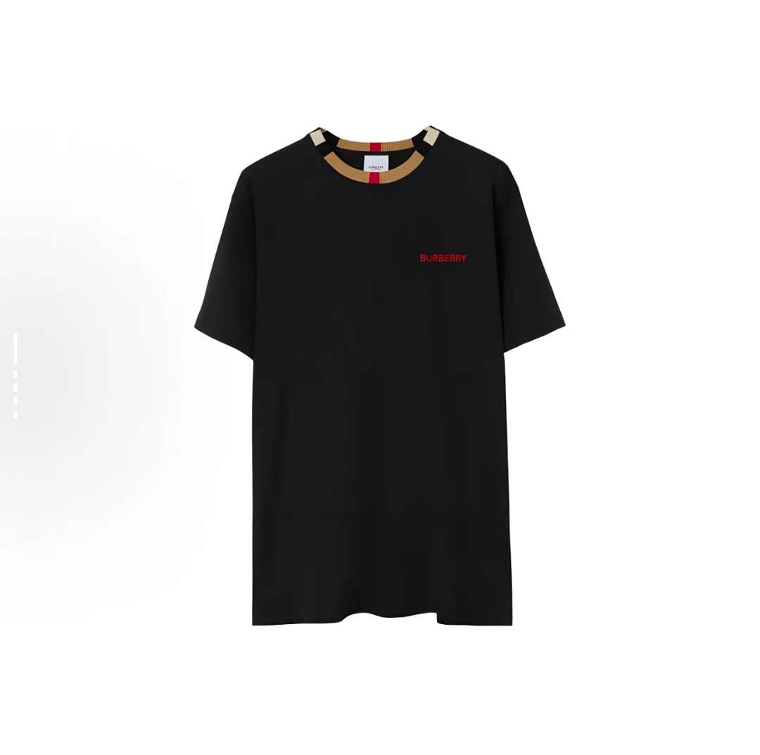99新 BURBERRY/博柏利 字母logo刺绣圆领短袖/尺码XL/编号8716