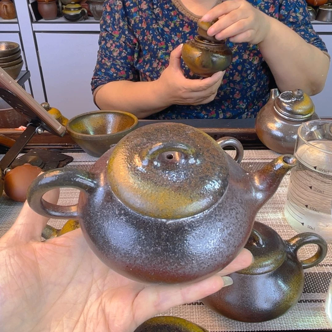 紫砂茶壶底槽清柴烧200cc