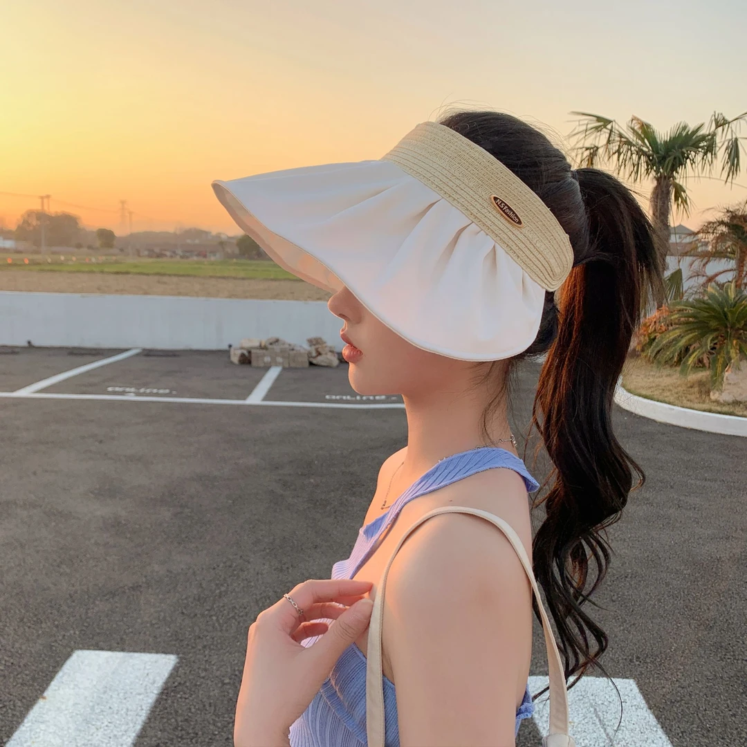 上海故事发箍防晒帽夏季空顶贝壳帽时尚户外遮阳帽女士百搭大帽檐